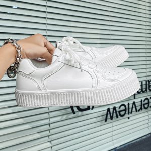 (image for) New thick-soled versatile casual biscuit shoes flat-soled sneakers student white men's shoes XZ517-1XZ1186P65