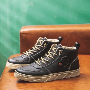 (image for) 1099P45 Autumn and winter men's new casual shoes men's high-top sneakers trendy student men's shoes high-top shoes men's sneakers