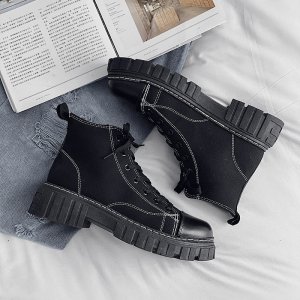 (image for) X5984P55 men's British Hong Kong fashion ins autumn and winter new thick-soled increased black high-top Martin boots