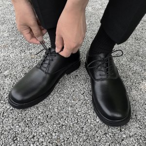 (image for) 413-1/YS907/148 Temperament Japanese Dark Retro British Leather Shoes Black Oxford Shoes Formal Men's Shoes