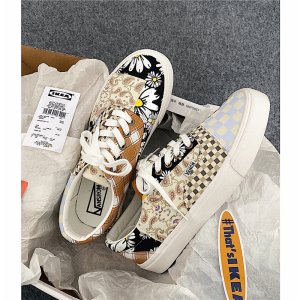 (image for) Men's shoes with embroidery patches for couples, summer canvas shoes for men and women, Korean style trendy versatile board shoes for women S15-1 batch P45