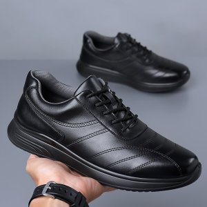 (image for) 2023 New Men's Casual Leather Shoes Men's Trendy Fashion Shoes Wear-Resistant Soft Sole Soft Surface Sports Men's Shoes